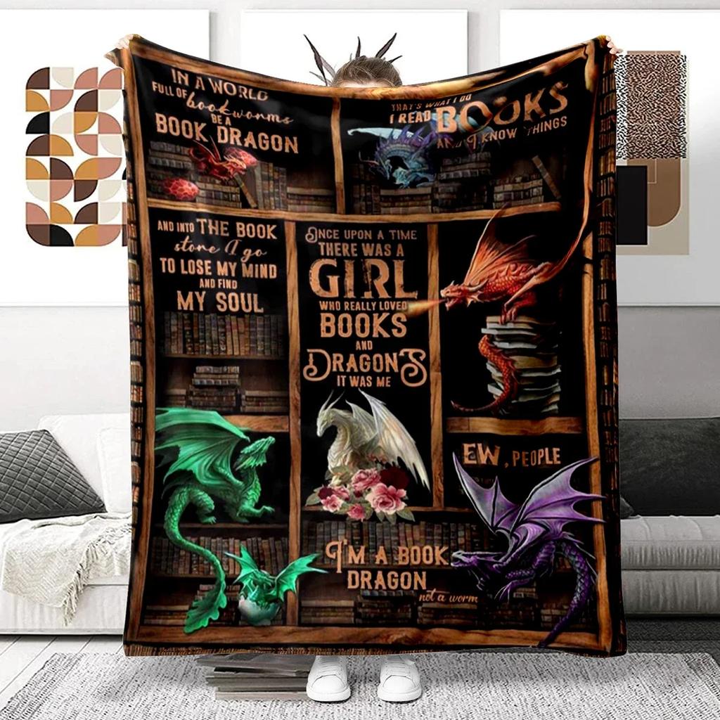 Animal Dragon Blanket Ultra Lightweight Soft Plush Flannel Throws Blanket for Sofa Bed Couch Best Office Gifts  Demogorgon