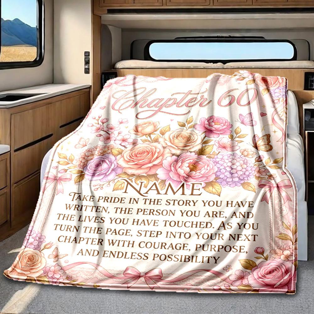 Happy 60Th Birthday Cozy Blanket Soft Warm Cozy For Sofa Couch Office Bed Picnics For All Occasions Modern Best Holiday Gift For Friends Family Y6