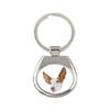 Ibizan Hound, Ibizan Podenco, Ibizan Warren Hound - Geometric Keychain with a Photo and the Inscription