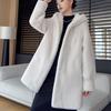 Women's Winter Fur Coat Mid-Length Thickened Eco-Friendly Hooded Fur Coat Faux Mink Fur Coat