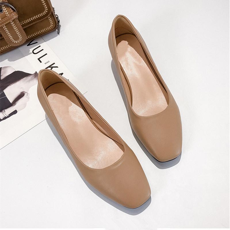 Весенняя и осенняя обувь больших размеров, удобные туфли с квадратным носком, плоским дном, неглубоким вырезом и толстым каблуком, женская обувь в стиле ретро