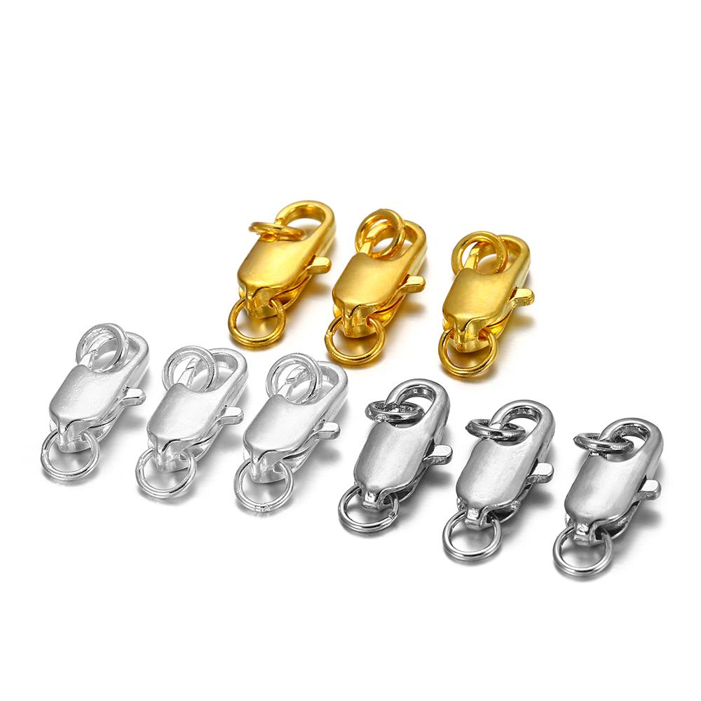 30pcs/lot Swivel Clasp With Open Jump Ring Necklace Bracelet Lobster Clasp Hooks For DIY Jewelry Making Supplies Accessories