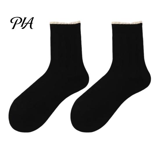 Stylish Socks for Loafers Ruffle Crew Women, Cotton Frilly Lace Socks, Soft Breathable Fashionable Leg Warmers Boots Casual Ankles Daily Wear