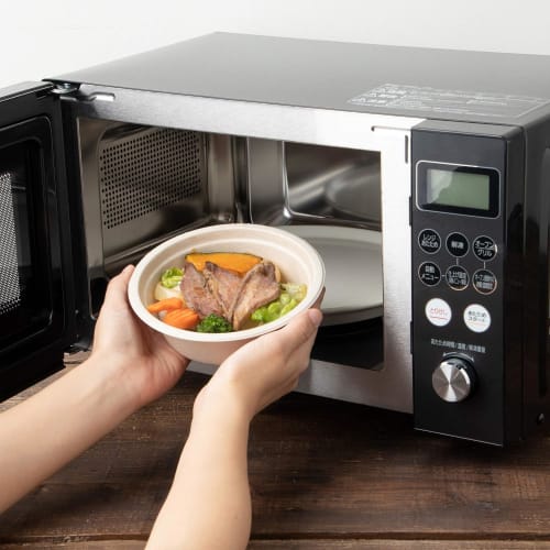 Strix Design Disposable Deep Paper Plates and Bowls, 100 Count (2 Packs of 50), 15.5cm, Unbleached, Water and Oil Resistant, Microwaveable, Stylish, C