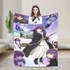 Frieren Anime Flannel Blanket  Funny Throw Blankets for Home Hotel Sofa  xcm Rug Piece