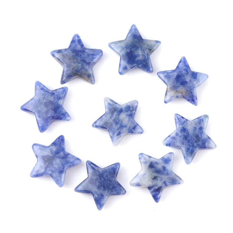 20mm Holeless Crystal Pentagram Natural Agate Star Semi-precious Stone for DIY Jewelry Hair Accessories