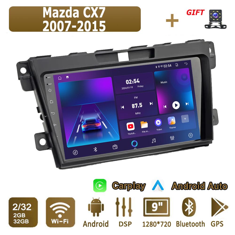 Android Carplay автомобильное радио для Mazda CX7 2007-2015 мультимедийный проигрыватель головное устройство стерео GPS навигация BT WIFI 4+64 ГБ