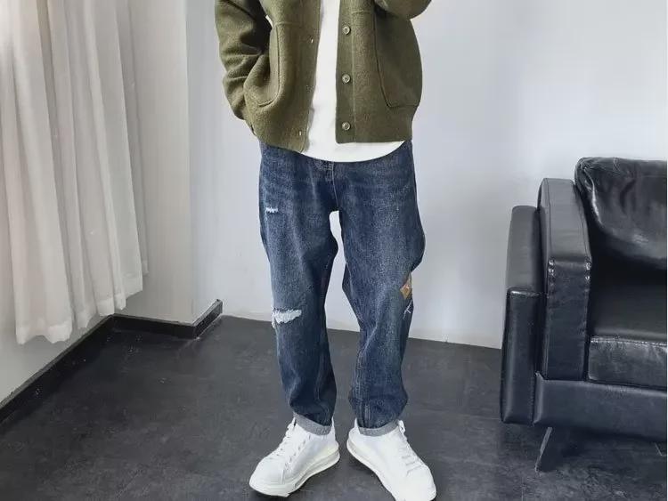 Men's Japanese Wool Cardigan – Spring/Autumn Hong Kong Style, Round Neck, Loose Fit, Thick Knit Sweater Coat.