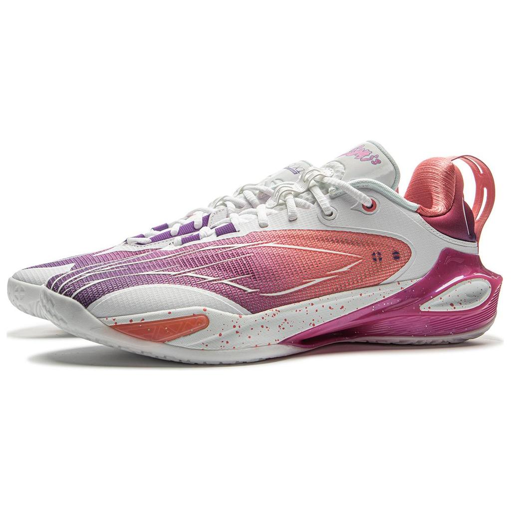 Новые низкие баскетбольные кроссовки LiNing Flash Strike 11 для высоких результатов Мужские Лилейно-фиолетовый Закат Розовый ABAU053-19