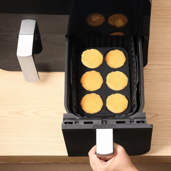 Подложки для фритюрницы Силиконовый противень для выпечки Прямоугольная антипригарная форма для кексов Желе Пудинг Можно мыть в посудомоечной машине Аксессуары для фритюрницы