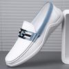 2025 весна-лето новые мужские туфли для вождения ленивые ноги мягкая кожа мягкая подошва универсальные белые шапочки мужские туфли 6033