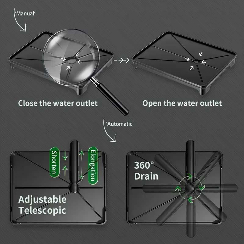 1 шт. Расширяемая сушилка для посуды, одноуровневая сушилка для посуды на столешницу с поддоном для сушки и держателем для посуды, для кухонных столешниц, кухонный органайзер