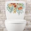 Floral Toilet Lid Stickers Removable Waterproof Bathroom Wall Decals for Cistern Decor