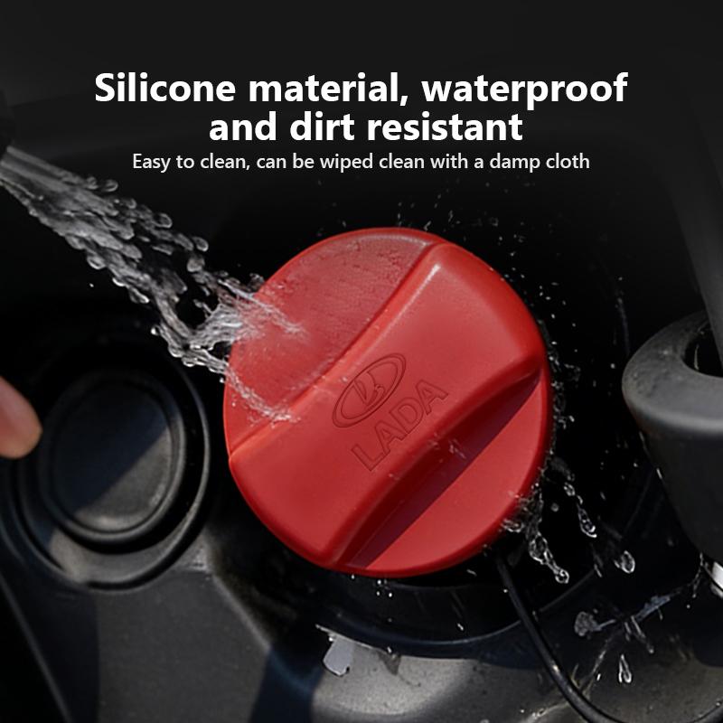 For Lada Car Silicone Tank Cover Fuel Tank Air Cap Trim Decoration Accessories Niva Vesta 4X4 Largus Priora Granta Samara Kalina WW20