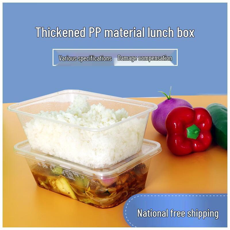 Transparent Rectangular Disposable Food Containers with Lids