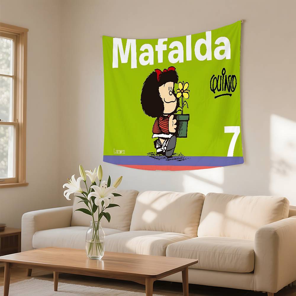 Mafalda Girl Tapestry Wall Hanging Tapestry Art Deco Blanket Curtain Hanging At Home Bedroom Living Room Decor