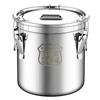 6/12L Stainless Steel Kitchen Canister with Seal Lid Food Oil Sugar Milk Storage Bucket with Handles for Household Kitchen