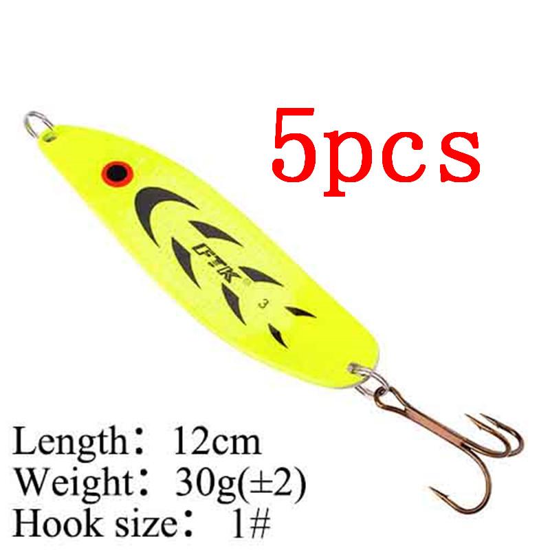 FTK 5 шт., 10,5 см-12 см, 20 г-30 г, металлическая жесткая приманка, рыболовный тройной крючок, рыболовные снасти, приманка для лосося, искусственная рыболовная снасть