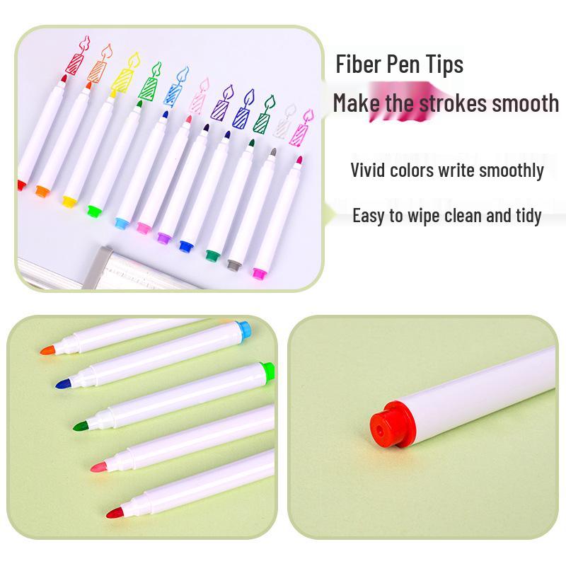 Мелки жидкие смываемые Dingdong - 12 флуоресцентных цветов для классных досок