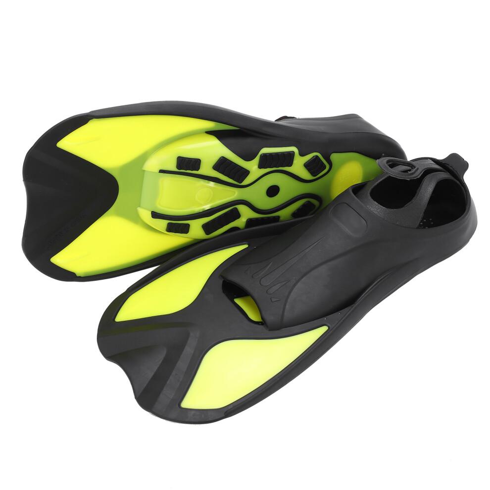 (Black Yellow XS) Outdoor Swimming Fins Soft Snorkel Diving Adult Shoes Black Yellow S