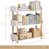 Wooden Open Bookcase - Modern Display Bookshelf with Top Edge and Solid Wood Frame for Home and Office, Storage Cabinet