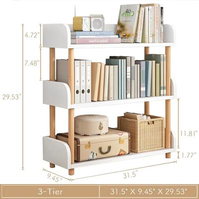 Деревянный открытый книжный шкаф - современная витрина для книг с верхним краем и рамой из цельного дерева для дома и офиса, шкаф для хранения вещей