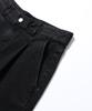 UCLA Unisex Single-Pleat Wide Denim Pants [Black] (Ubadp90)