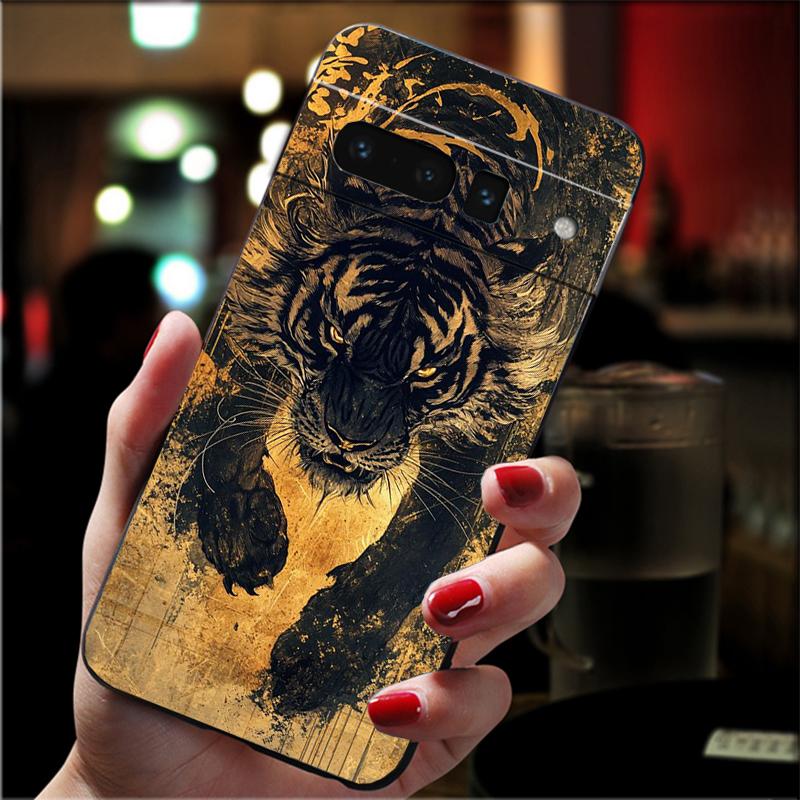 Japanese tiger art tattoo Carcasa Funda Phone Case For Google Pixel 10 9 Pro XL 9A 8 7 6 Pro Pixel 8A 7A 6A Pixel 8 7 6 5 Case