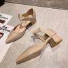 Весна-лето 2025 новая модель туфли-лодочки с острым носком на высоком толстом каблуке 5 см женские темпераментные туфли на среднем каблуке с бантом на мыске