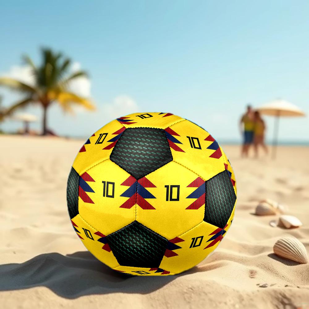 1pc Yellow sports jersey number design Football Soccer Ball Size 5 Indoor Soccer Ball Fashion Colorful Backyard Game -Great For Sports Fans Gift