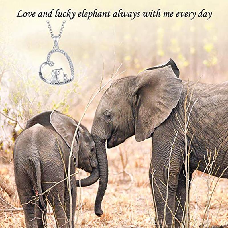 Xiaomi Huitan Elephant Pendant Necklace for Women Heart Shaped Romantic Party Wedding Inlaid Shiny CZ Accessories Jewelry for Lady Gift