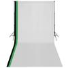VidaXL Photo Studio Kit and 3 Adjustable Backdrops Cotton 3x6 M