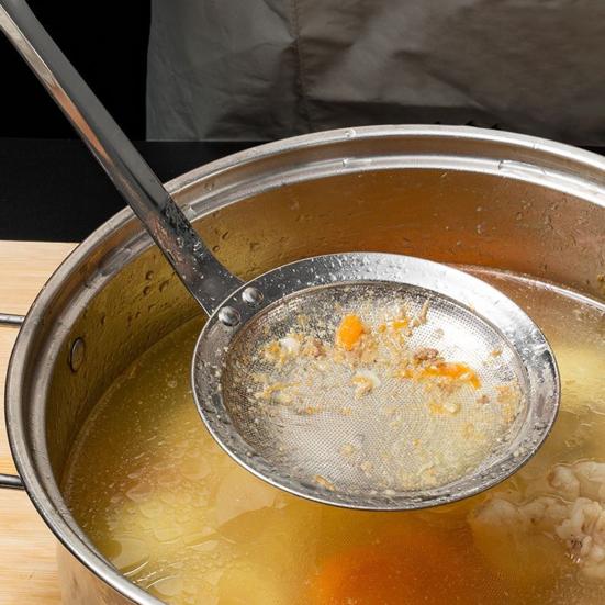 Дуршлаг из нержавеющей стали, ложка-сито, мелкая сетка, ручка, масляный фильтр, сито для пищи, кухонный гаджет для супов, рагу, фруктов, овощей