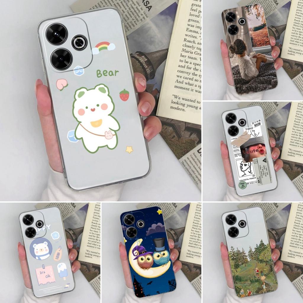 Совместимость с Xiaomi Redmi A3 Pro A4 Note 14 Pro Plus 13 14C 14R K80 Pro K70 Ultra 4G 5G новый чехол милый сова прозрачный силиконовый прочный противоскользящий для Redmi