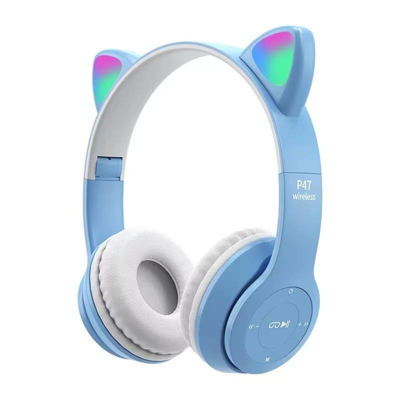 Горячая Распродажа P47M Cat Ear Игровая Bluetooth-гарнитура с разноцветными огнями