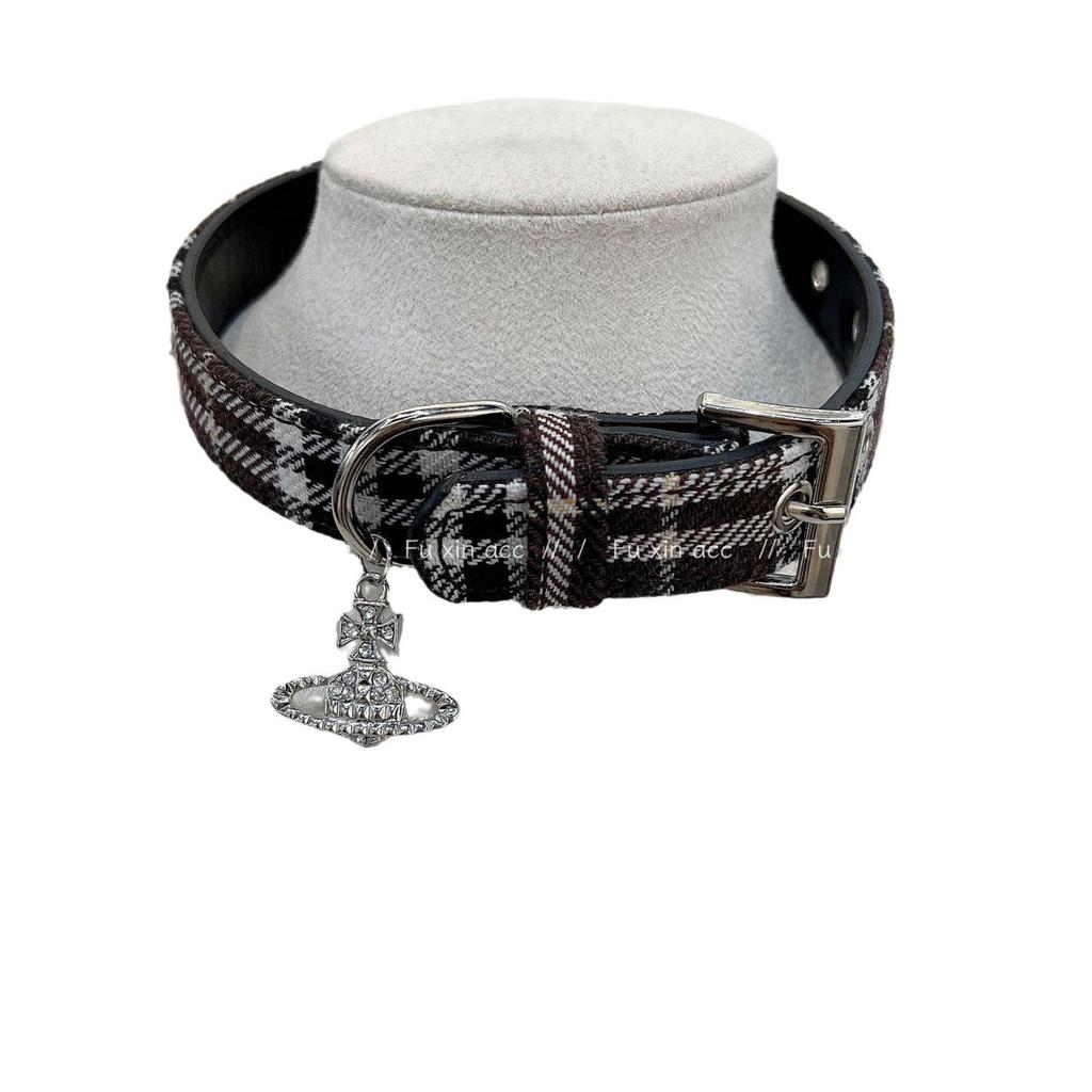 Empress Dowager Cixi Black & Red Plaid Choker Necklace - Sweet Y2K Autumn/Winter Style for Hot Girls