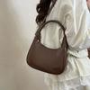Solid Color French Underarm Bag Elegant Texture Handbag Storage Bag PU Hobo Bag  Daily