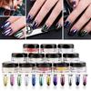 Mirror Chrome Effect Powder Pigment Nail Art Manicure with Double End Brush