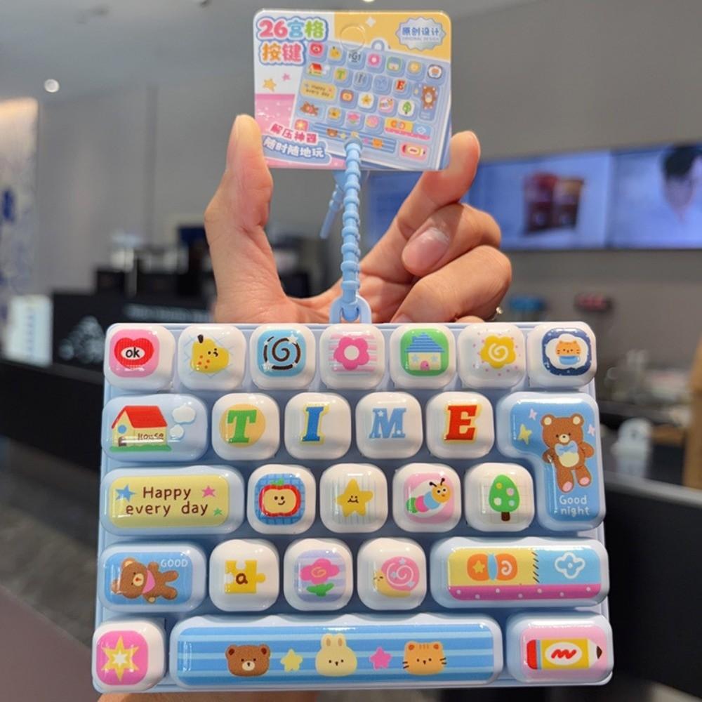 Clear Key Sounds Stress Relief Decompression Toy 26-key Keyboard Toy Bag Ornament