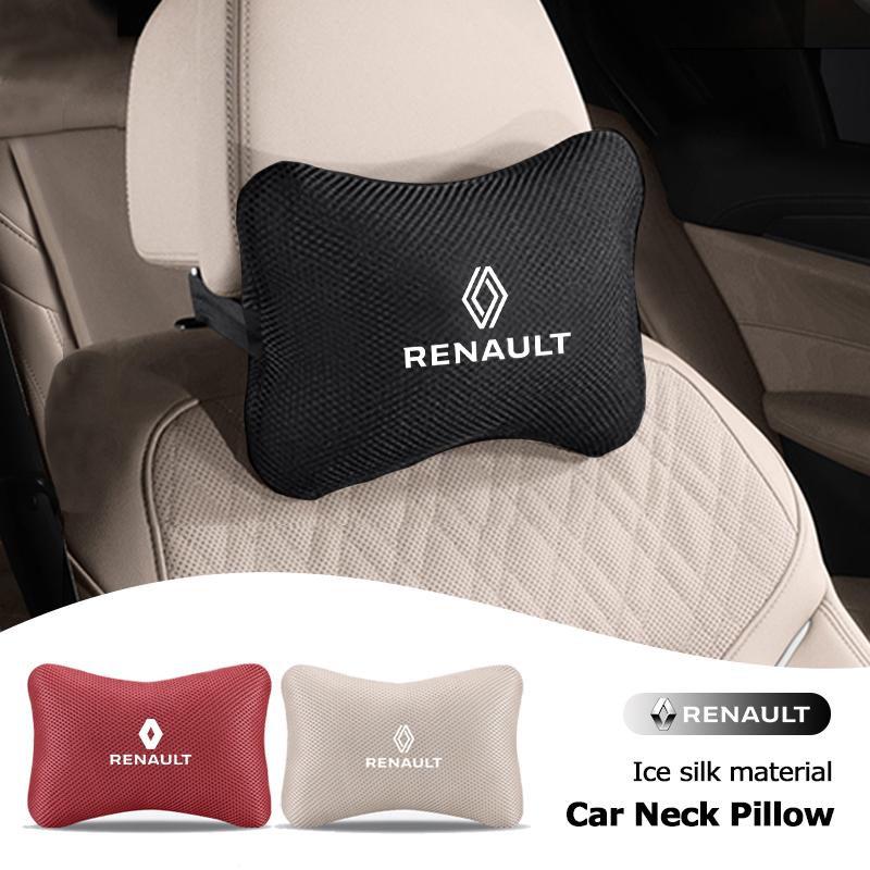 Car Neck Pillow Breathable Ice Silk Headrest Accessories For Renault Clio Koleos Megane Espace QM6 Kadjar Captur Scenic ZOE Key R999