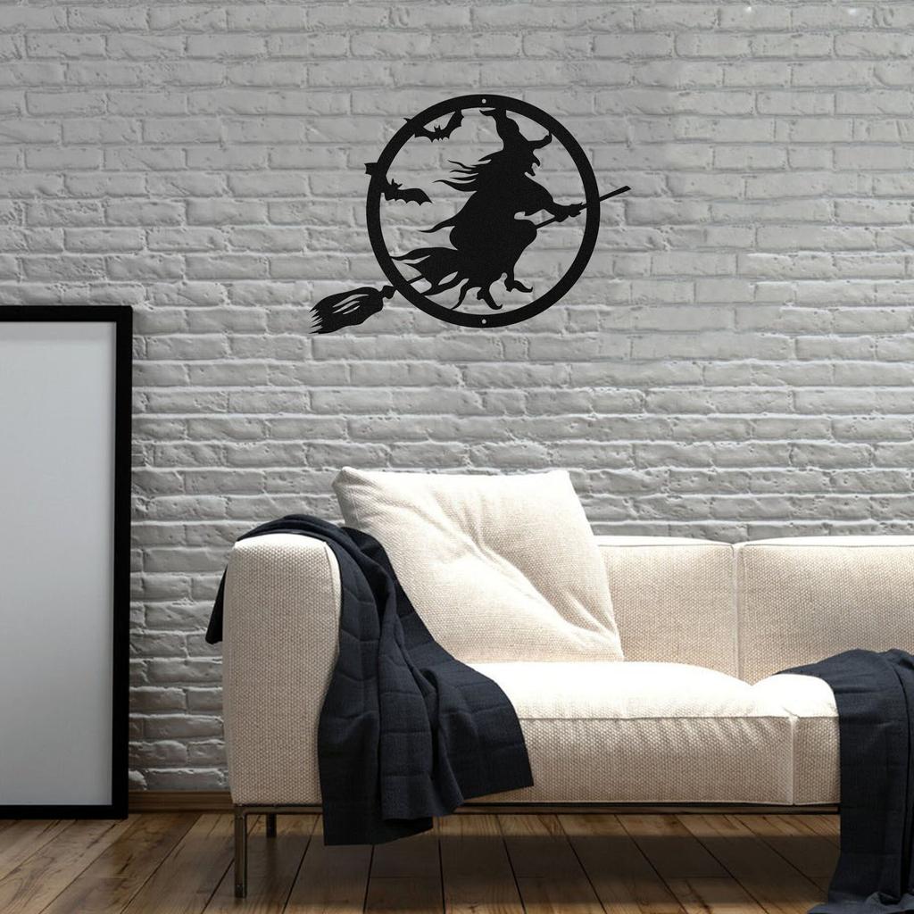 Металлическая Ведьма Счастливый Хэллоуин Декор Железная Ведьма Дверная Вешалка Металлическая Черная Ведьма Дверной Декор Домашние Украшения на Хэллоуин