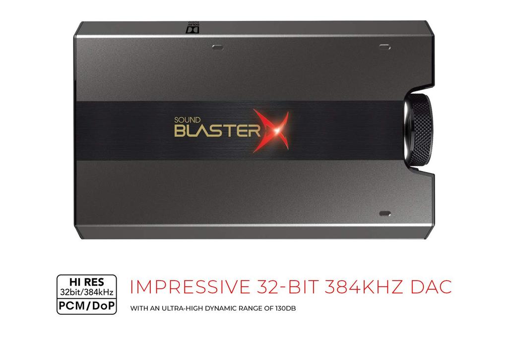 Creative Sound BlasterX G6 Portable High-Resolution Gaming USB DAC for PC, PS4, and Switch (SBX-G6, Black)