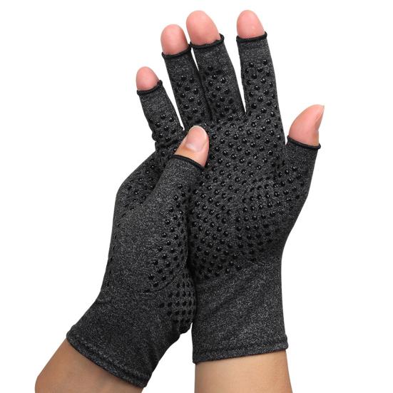 1 Pair Compression Gloves Rehabilitation Fingerless Gloves Anti Relief Gloves Wrist Support Wristband