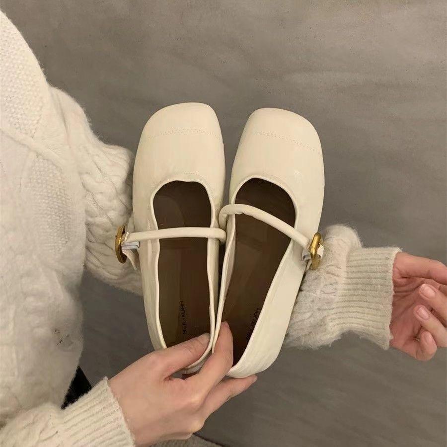 Soft-soled Mary Jane Shoes Round Head Shallow Mouth Summer New New Chinese Versatile One-word Strap Single Shoes Flat Women