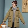 Internet Celebrity Medium and Long Loose Hooded Down Cotton Women's Winter Clothing Warm Small Cotton Clothing Casual Jacket