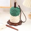 Деревянный переносной держатель пряжи на запястье со шнурком для вязания крючком, держатель для клубков пряжи, органайзер, диспенсер, аксессуары для вязания крючком