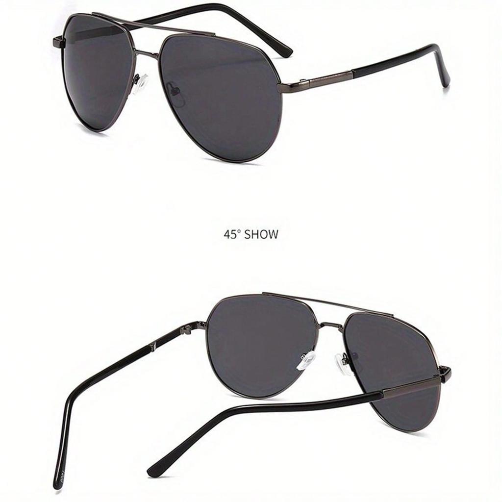 Sunglasses New Men's Glasses Metal Double-Beam Blue Glasses Black Sunglasses Female