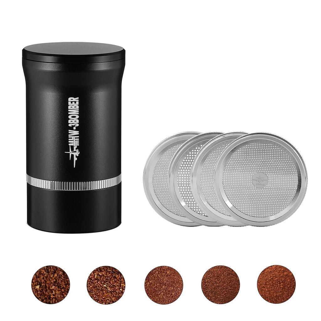 Coffee Coffee Powder Filter with 5 Holds Up To Magnetic Espresso Dosing Coffee Powder Shaker MHW-3BOMBER Sieve, Meshes, 60g, Container, Cup, Filter,