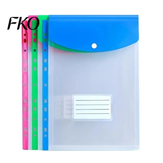 Loose-leaf Binder Compatible 3Pcs 11 Hole A4 File Folder with Snap Button, Colorful Document Organizer, Project Organizer Horizontal &