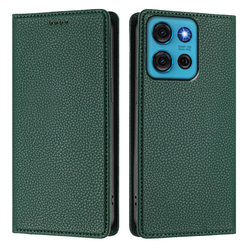 Для Motorola Moto G75 5G Кошелек Чехол Блокировка RFID Кожаный Мобильный Чехол с Текстурой Личи